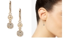Anne Klein Gold-Tone Pav&eacute; Fireball & Bead Double Drop Earrings